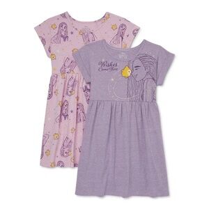 ✨2️⃣ Disney Wish Purple & Pink Graphic Dresses ✨